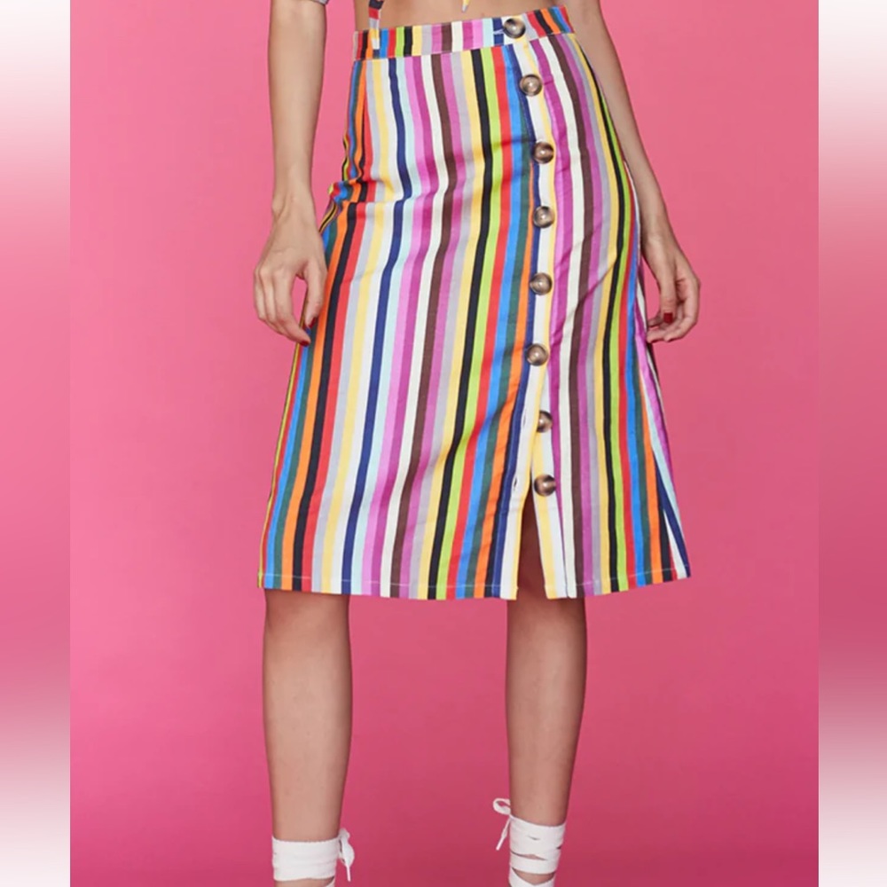 NWT LPA Rainbow Stripe Skirt